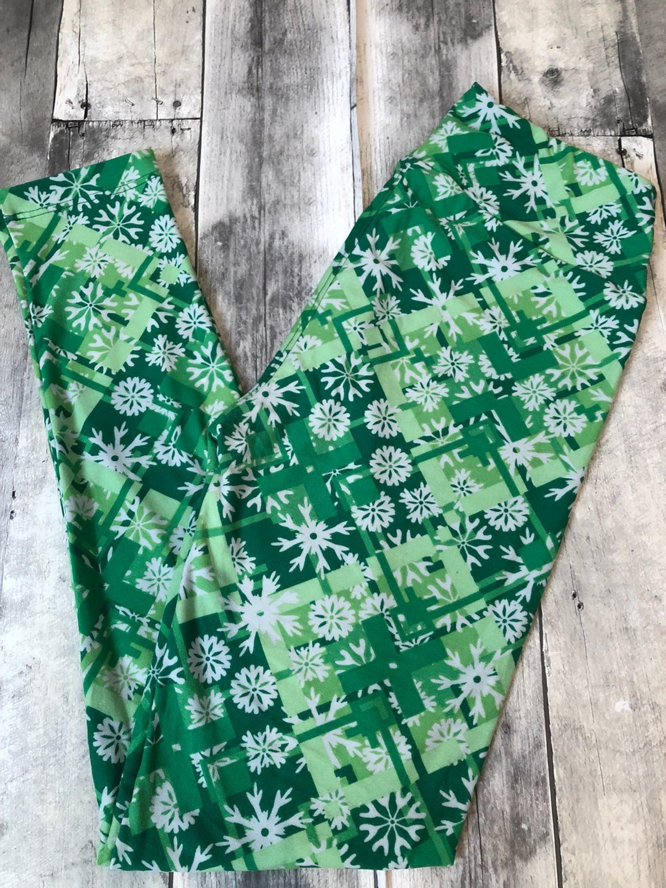 LuLaRoe Holiday Snowflake Leggings OS