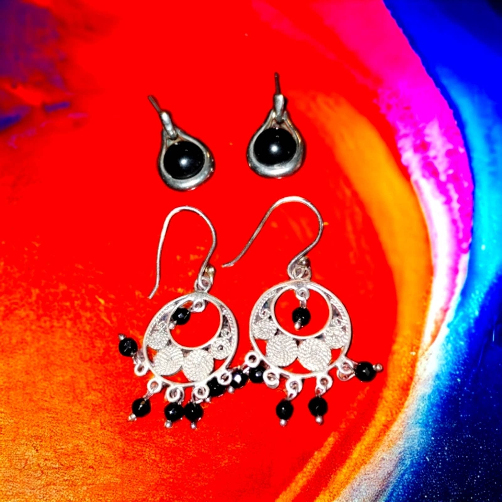 Beautiful sterling silver earrings one pair 35 or both for 50