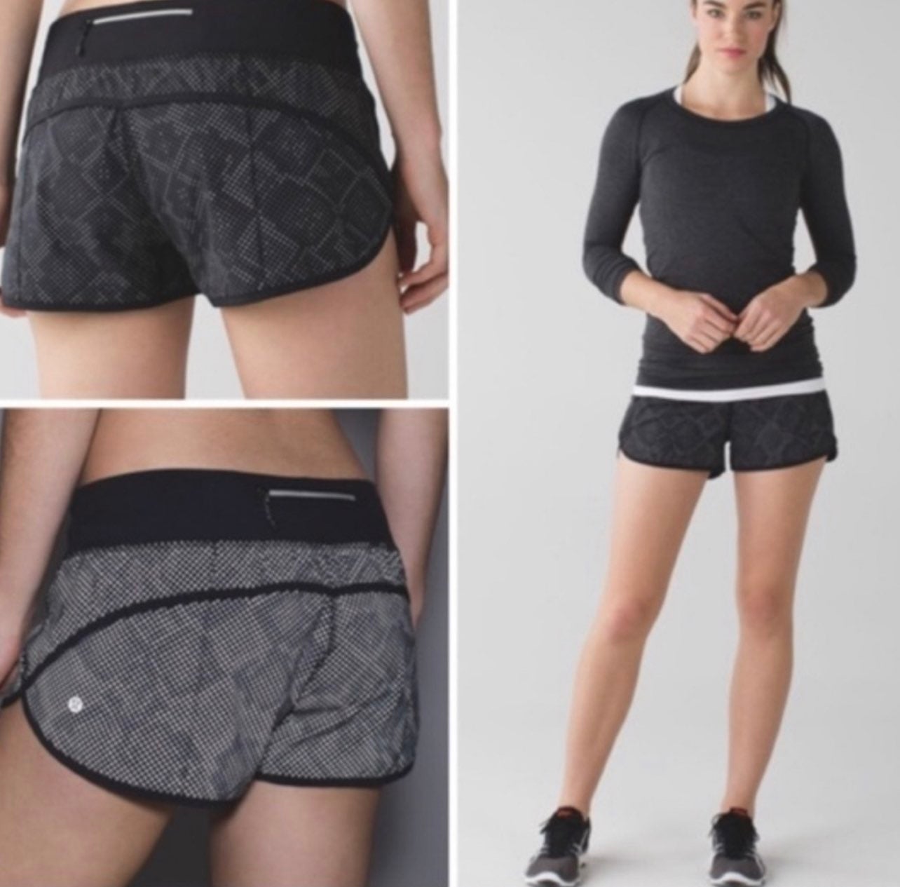 Lululemon Speed Short Ravish Reptile Silver Black 2.5"