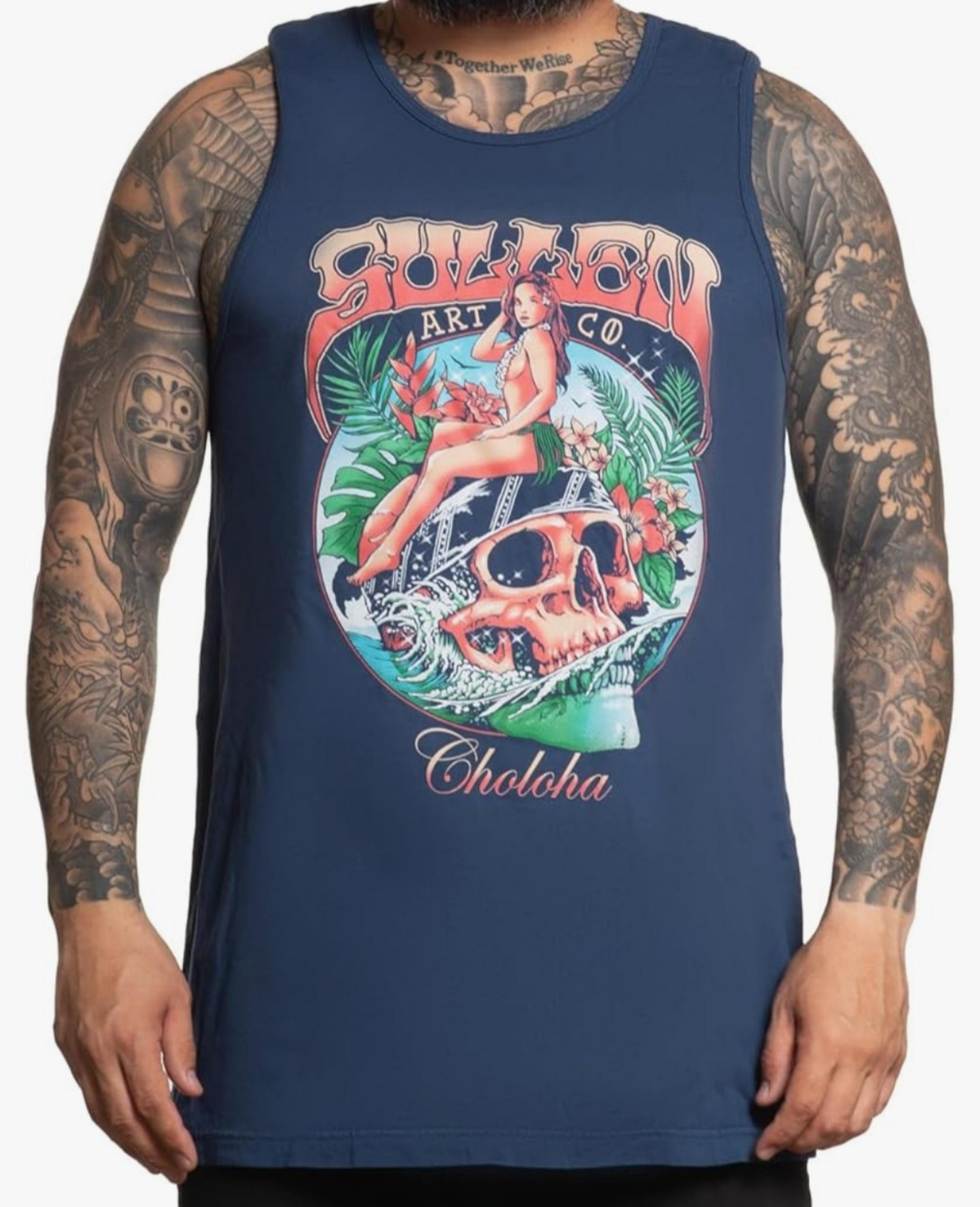 Sullen Men's Breakers Choloha Series Tattoo Lifestyle Artist Graphic Premium Top