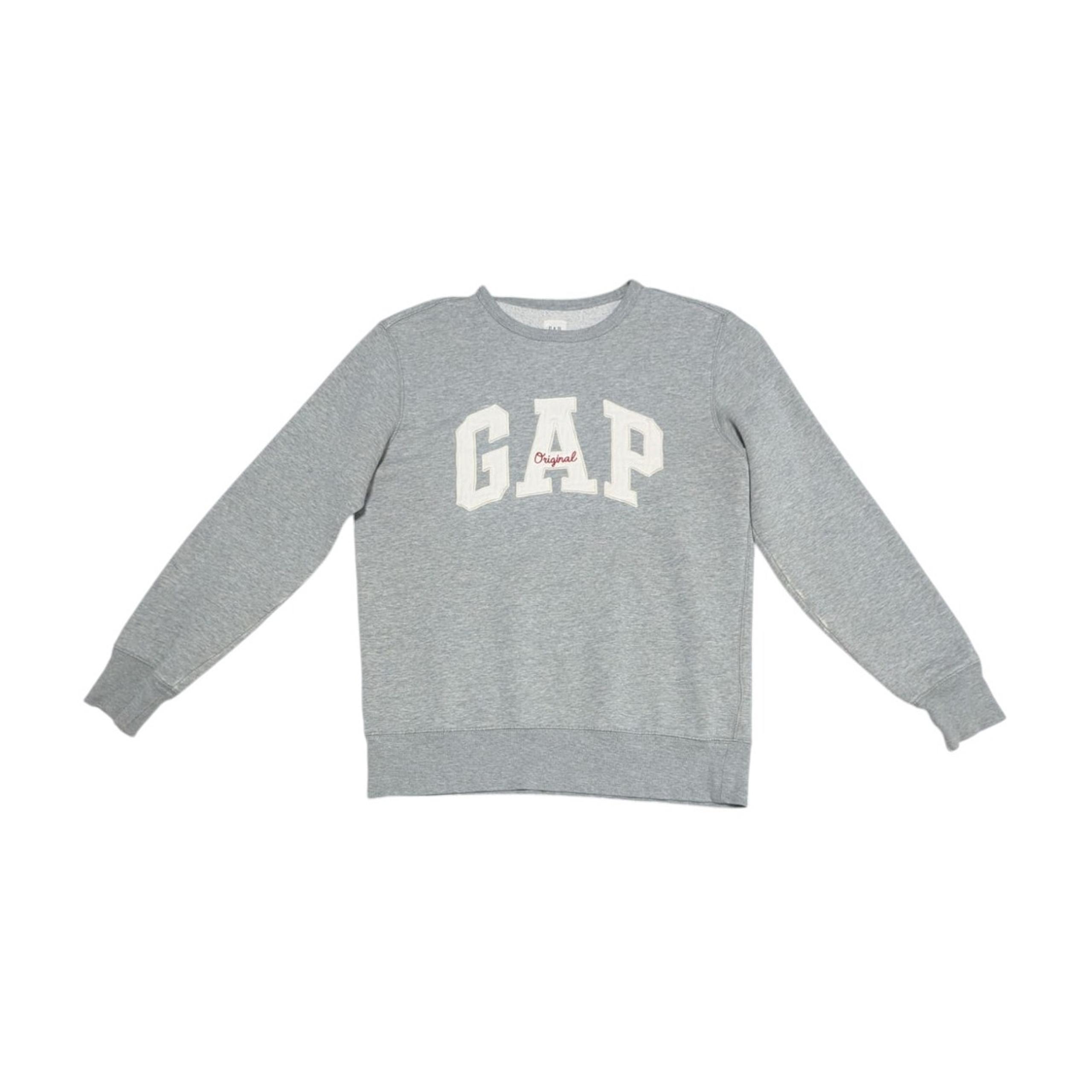 Vintage GAP Logo Sweatshirt Gray Crewneck Womens X-Small Y2K Sweater Streetwear