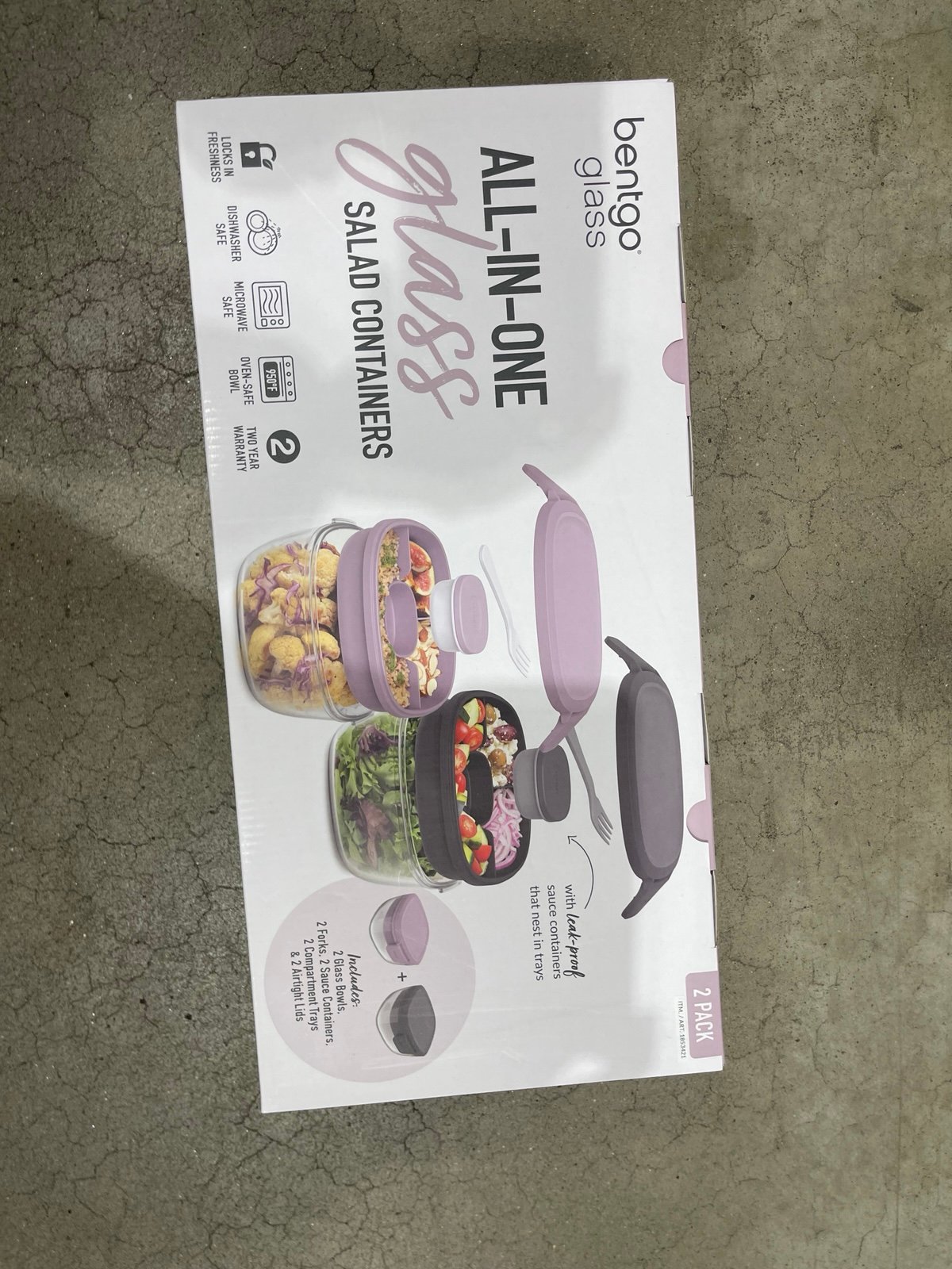 Brand New Bentgo Glass Salad Container 2 pack