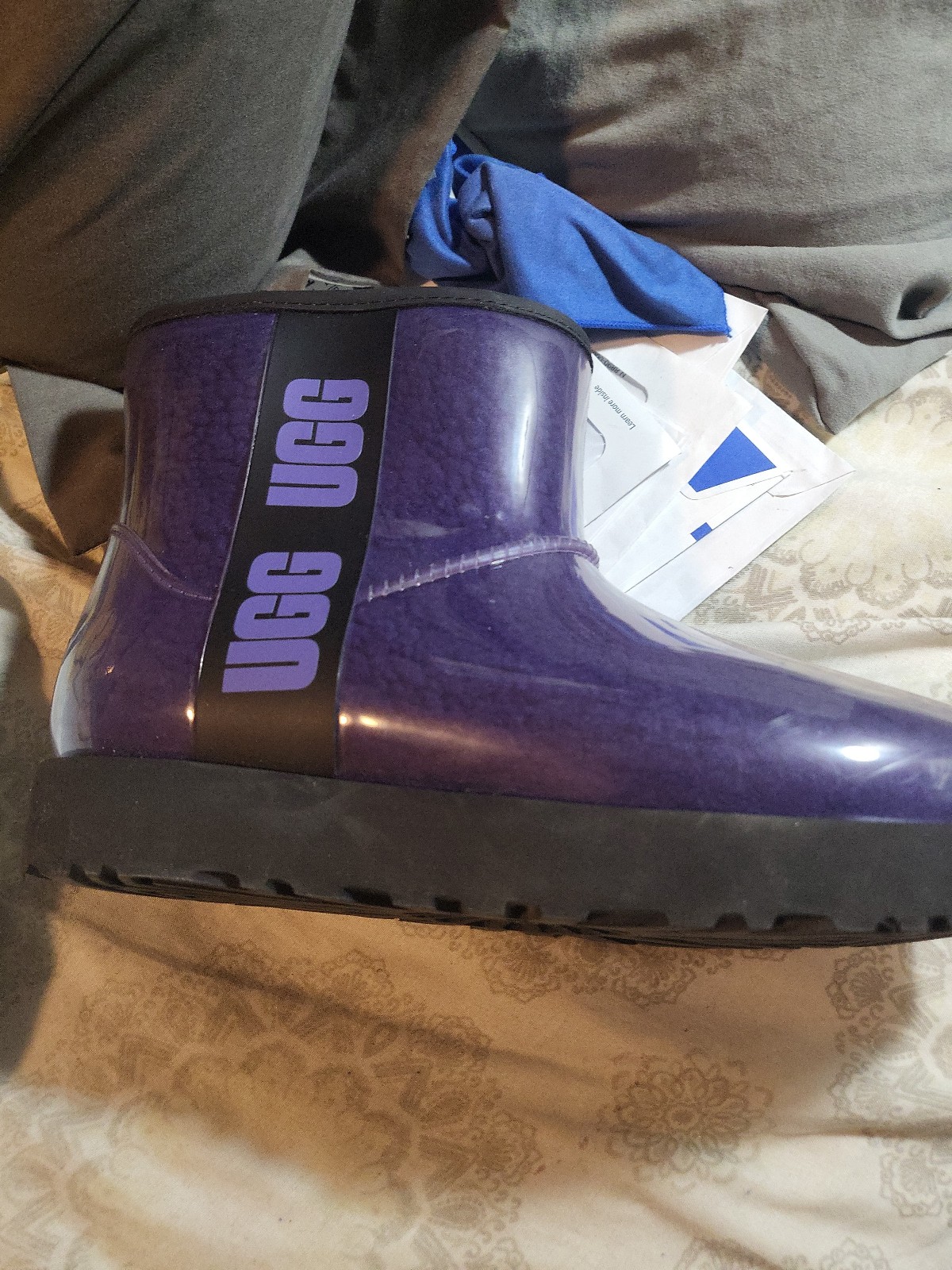 Women ugg rain boots purple