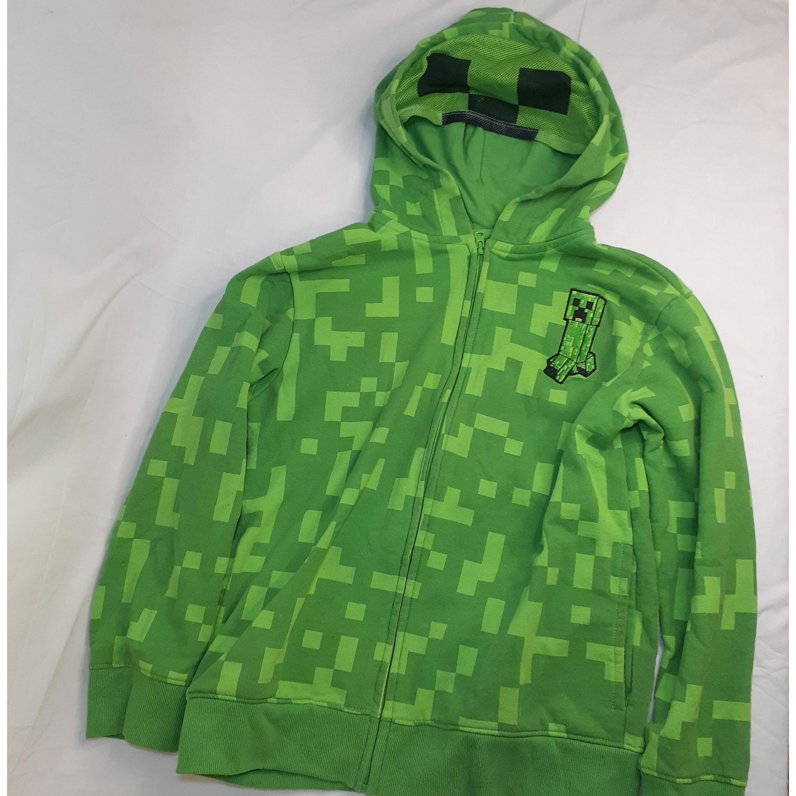 Minecraft Youth Size L 11/12 Full Zip Hooded Sweatshirt with Mesh Built in Mask
