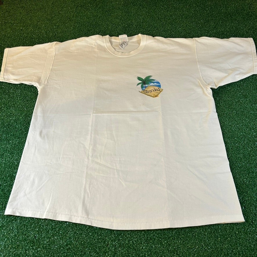 Vintage Fruit of the Loom Graphic T-Shirt Palm Tree Budweiser Mens XXL 2XL