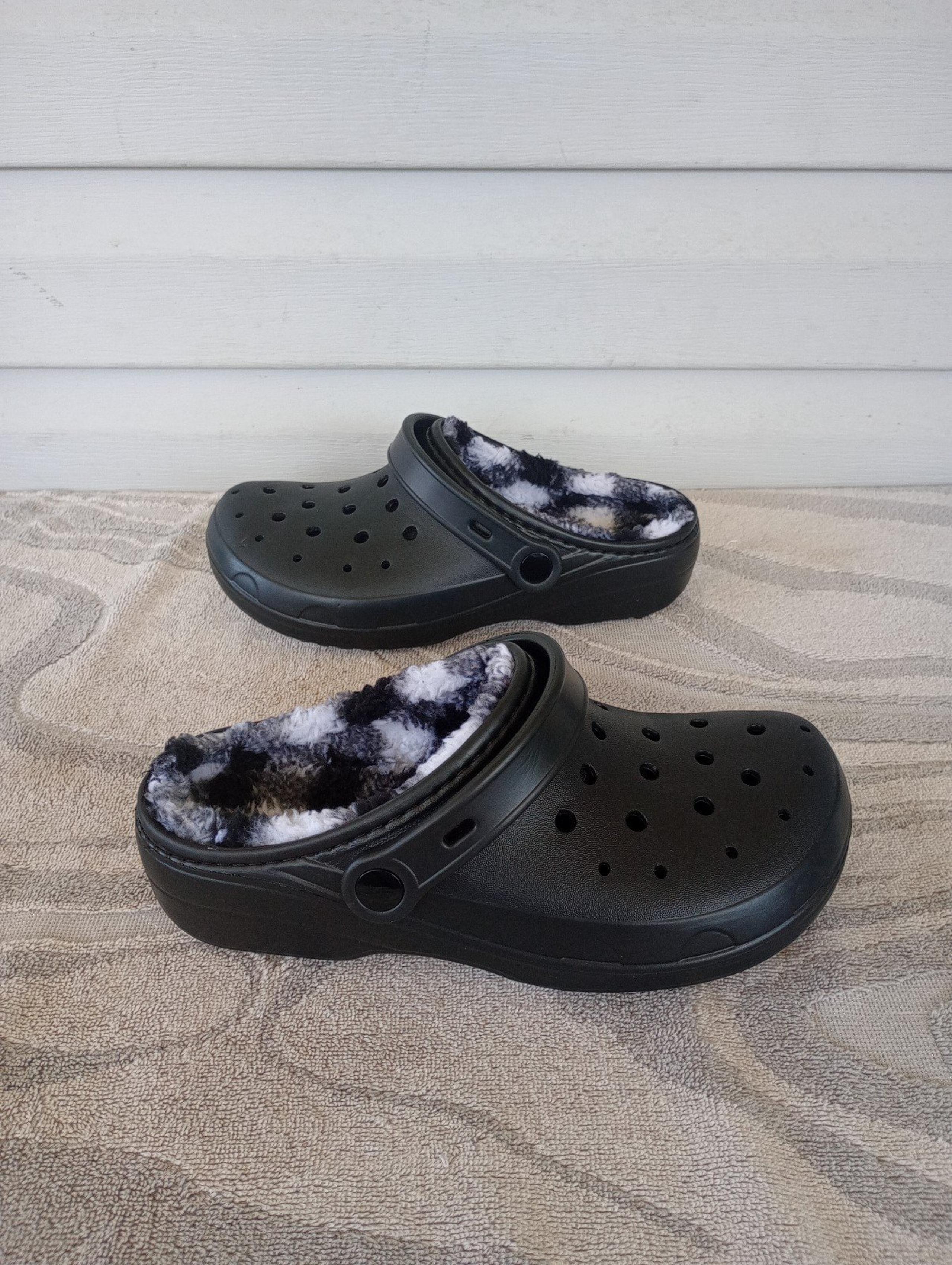 TIME AND TRU ! WOMEN'S SLIP ON EVA CASUAL Black Plaid CLOG SANDAL SIZE 7