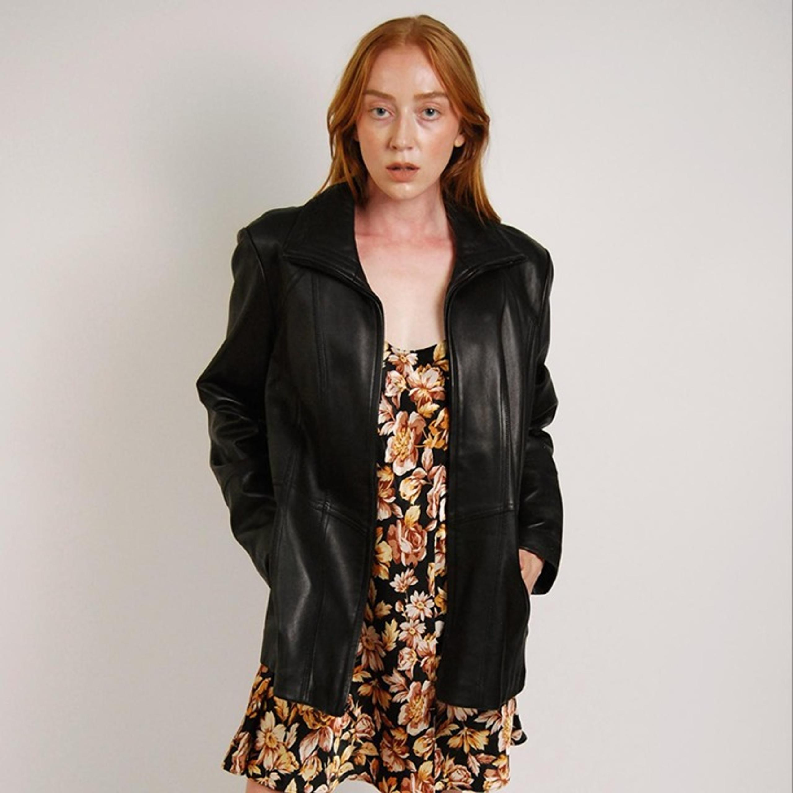 Vintage Paneled Jacket (L) y2k leather black jacket jones new york trench coat z