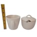 Pottery Barn Sausalito Creamer & Sugar Bowl Set With Spoon Off White Stoneware.