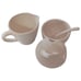 Pottery Barn Sausalito Creamer & Sugar Bowl Set With Spoon Off White Stoneware.