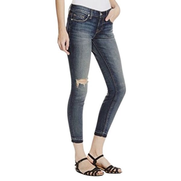 Baldwin Denim The Rivington Skinny Crop Jeans Size 26 Distressed Made In USA
