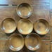 Vintage honey maple Wooden Salad 6 Inch Bowls Set Of 6 ( Vermont