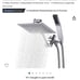 G-Promise All Metal 8 Dual Square Rain Shower Head Combo Handheld Shower Wand w