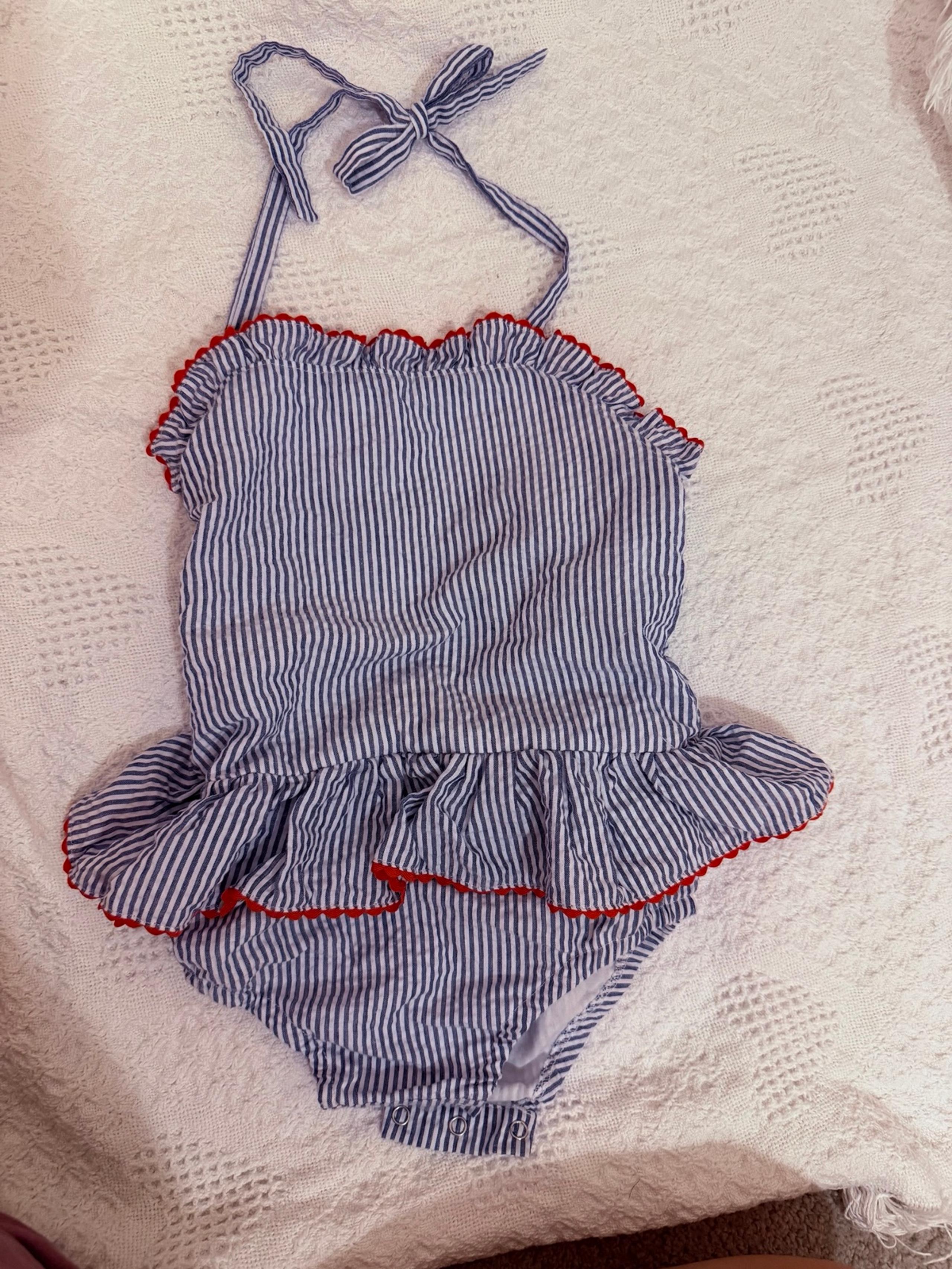 blue stripe / seersucker sunsuit :) - Lil Cactus