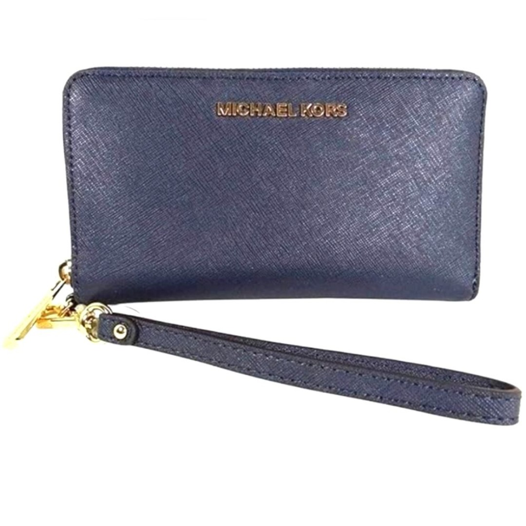 Michael Kors MK Designer Jet Set Travel Large, Phone Wallet Wristlet Clutch
