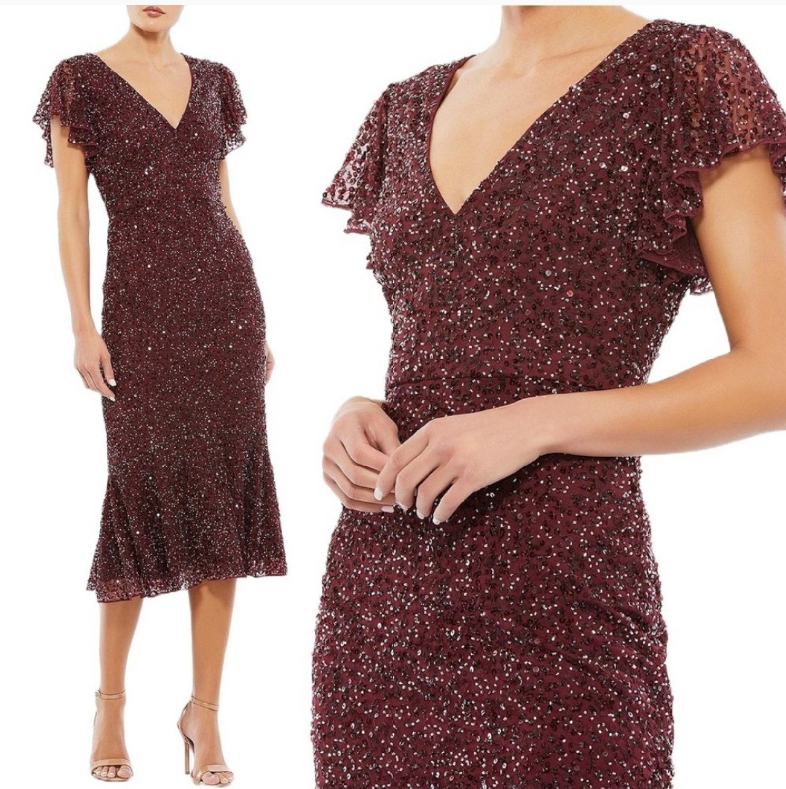 Women Mac Duggal Embellished Sheath Dress Size 2