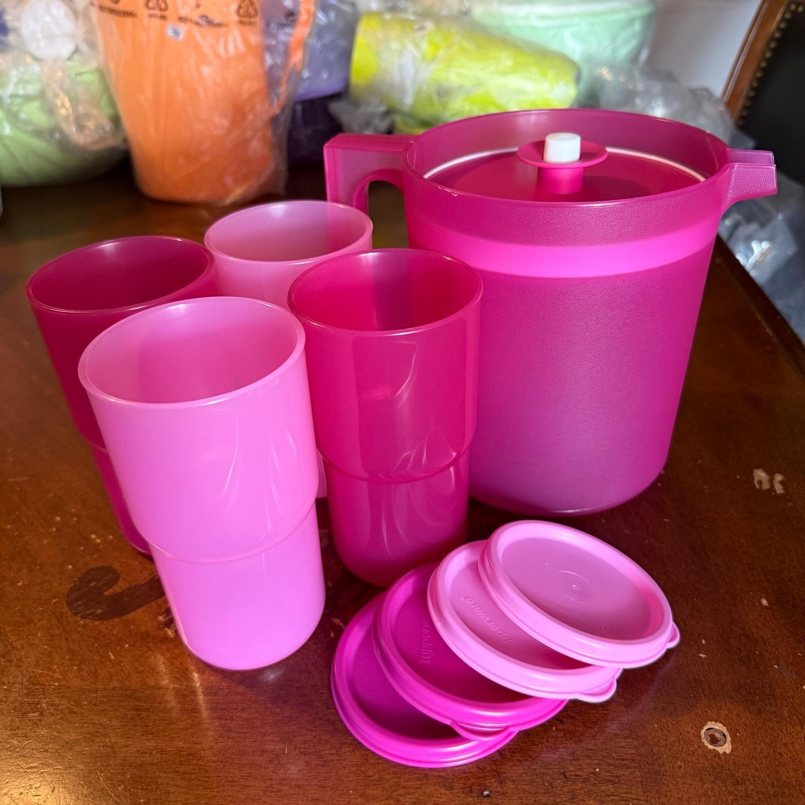 Tupperware Pitcher and Tumblers Set
