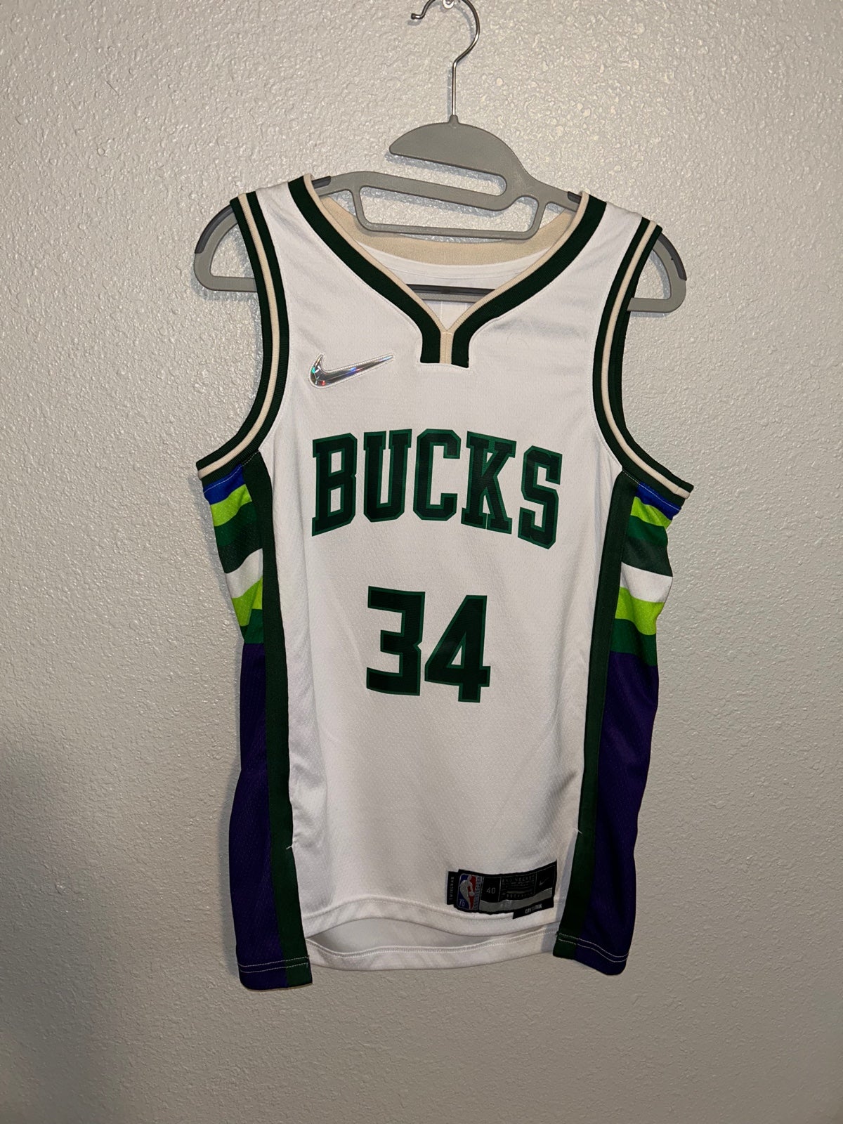 Giannis Antetokounmpo Milwaukee Bucks #34 Nike 75th City Edition Jersey Men’s S