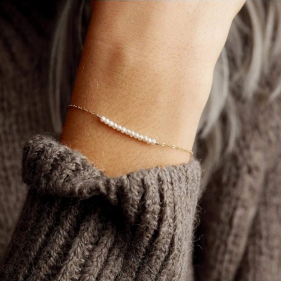 Free People Stacked Tiny Pearls Bracelet