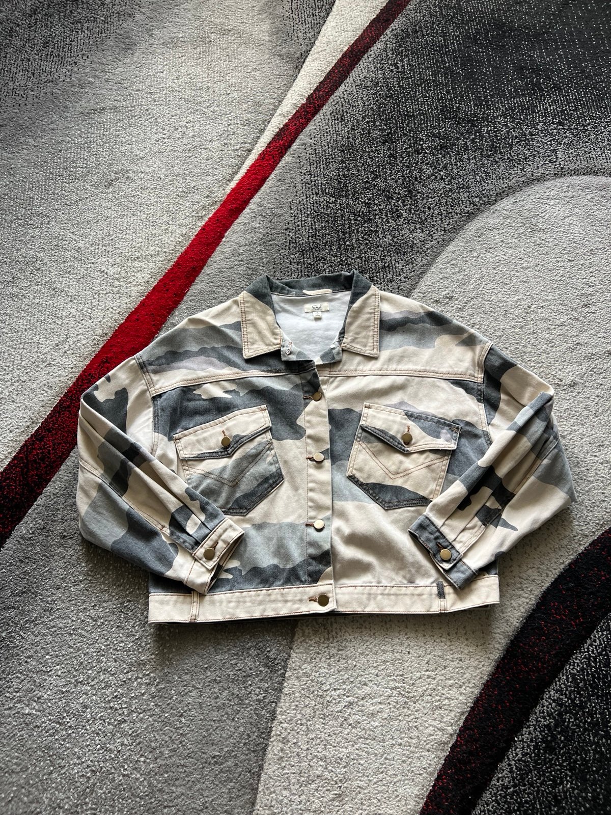 Easel Camo Oversized Denim Jacket
