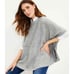 LOFT M/L Medium Large Heather Cream Knit Poncho Sweater Wool Blend Soft Cozy