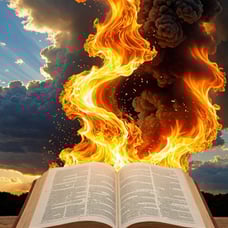 Word of fire Ai generated Printed Picture in frame