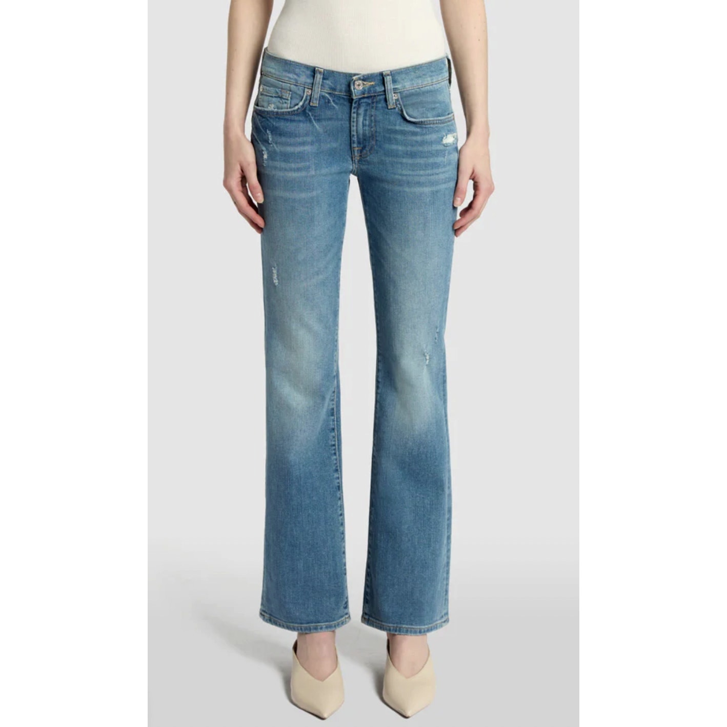 Anthropologie x Seven Jeans 14 Bootcut Mid Rise Stretch Denim Medium Wash EUC
