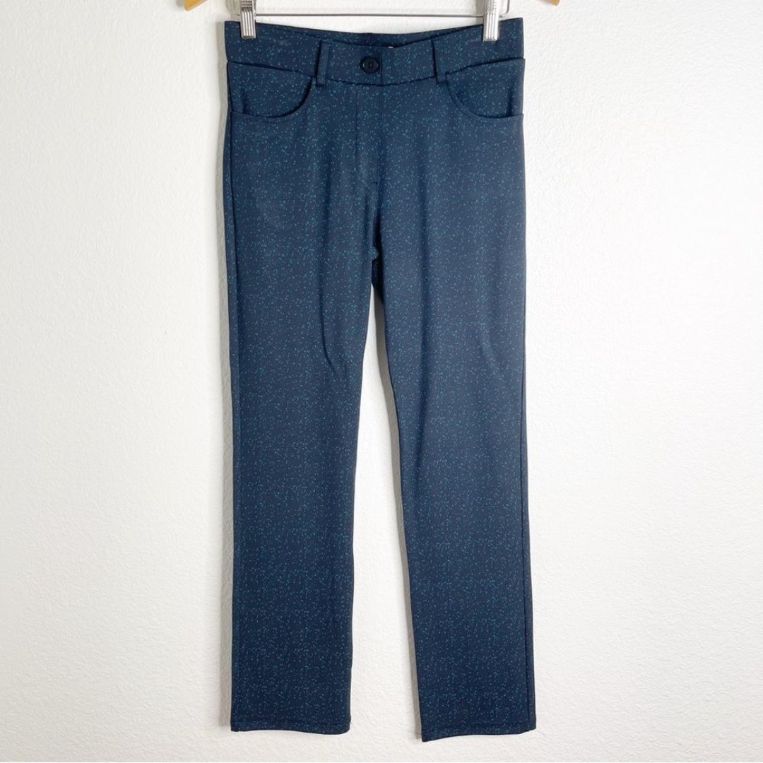 Betabrand Navy Blue Speckled Comfort Trouser Pants Work Wear Small Petite