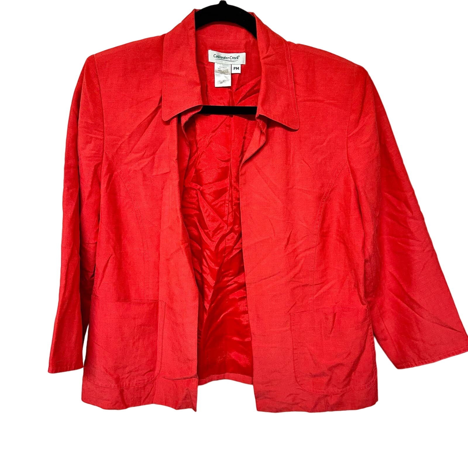 Coldwater Creek Silk Linen Blend Blazer Coral size Medium Petite