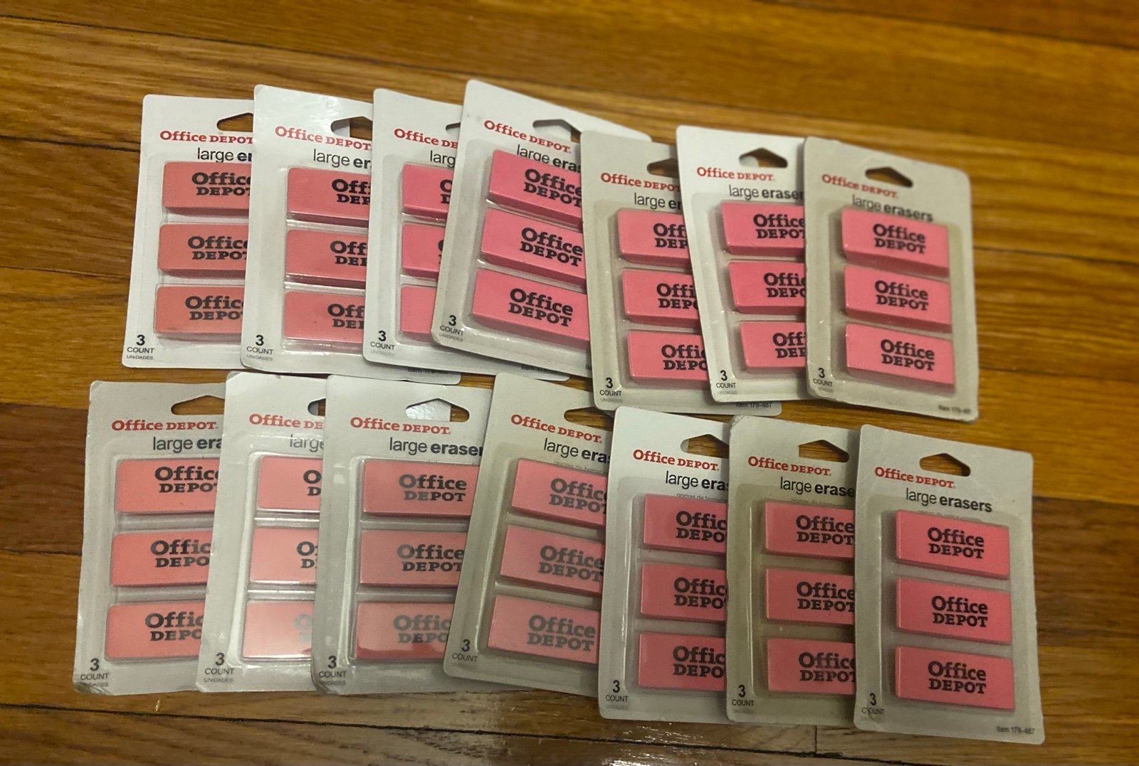 Depot Large Beveled Erasers, Pink 3 ct (14 pk)