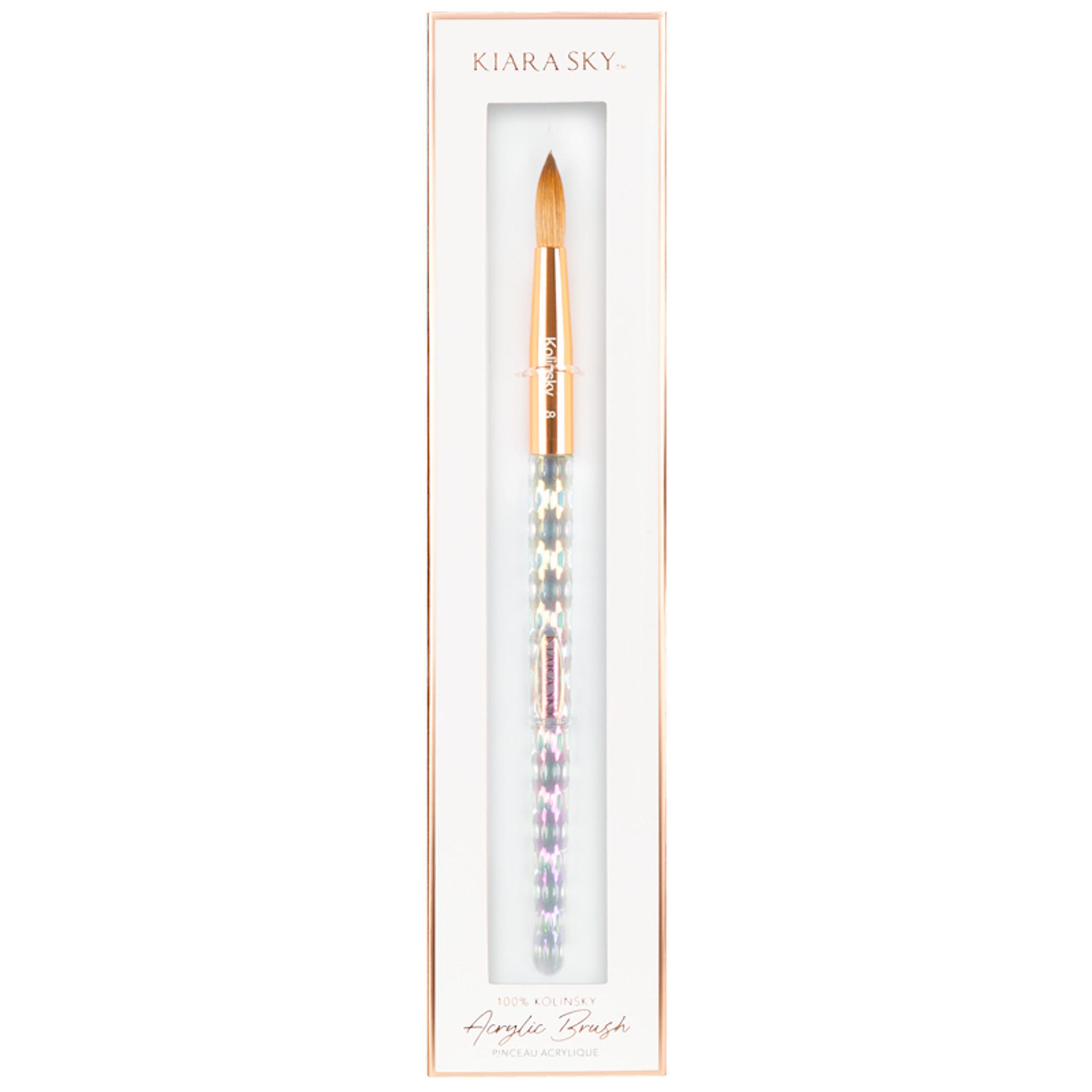 Acrylic Nail Brush 100% Kolinsky #8 - Clear Handle - Kiara Sky