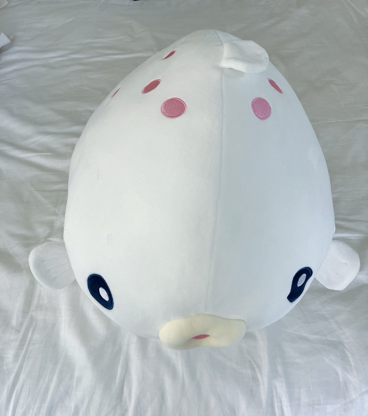 Takashoji Jumbo / Extra Large White Puffer Fish / Blow-Up Fish Plushie