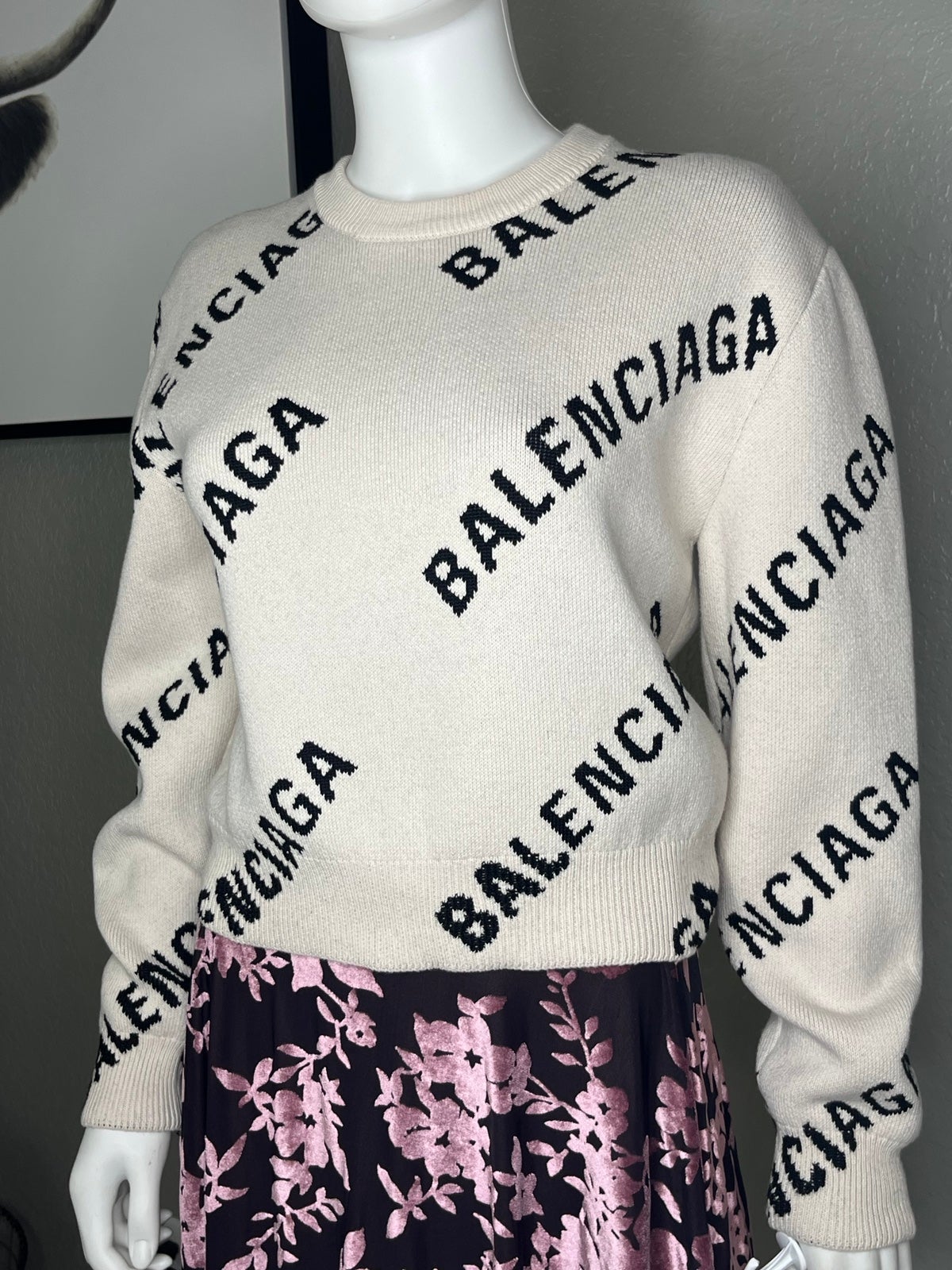 Authentic Balenciaga Spellout Logo Unisex Sweater