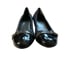 Via Spiga Navy Leather Flats with Patent Leather Toe
