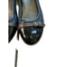 Via Spiga Navy Leather Flats with Patent Leather Toe