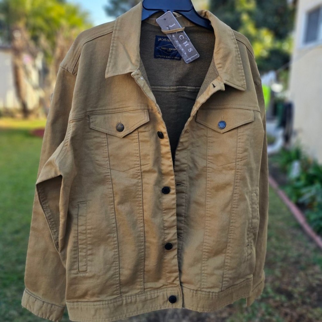 Men’s denim trucker stretch jacket large