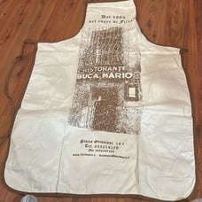 NEW Buca Mario Italy famous restaurant apron Ron cream brown Florence Italy fire