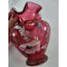 Fenton Cranberry Scalloped Edge Rope Handle Basket~95th Anni~Bill Fenton~Signed