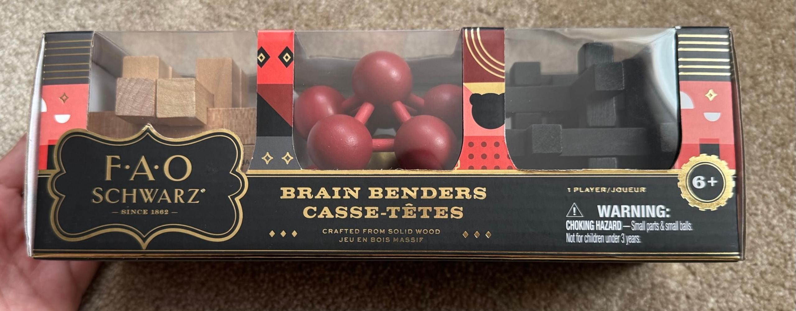 FAO SCHWARZ Brain Bender 3D Wood Puzzles