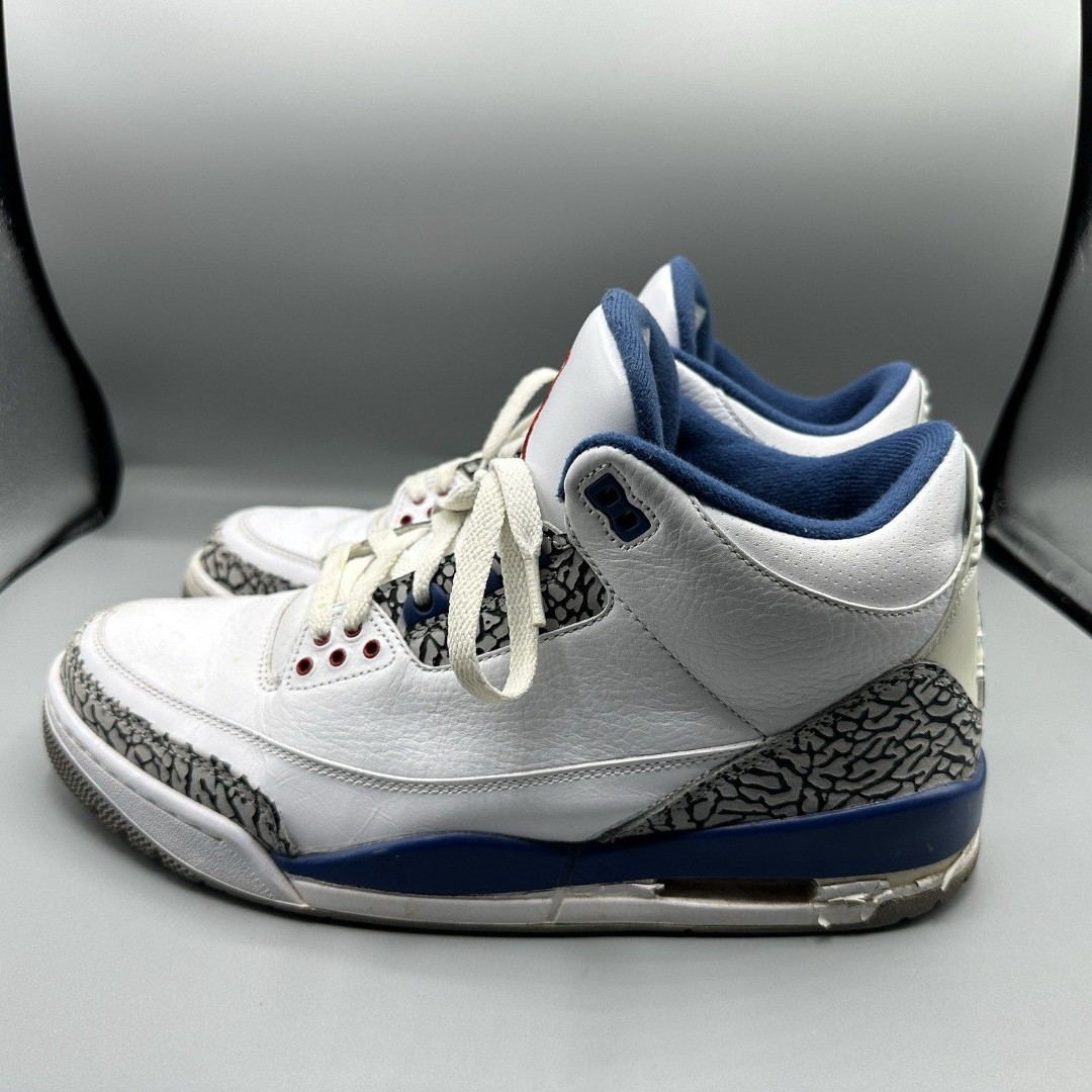 Nike Air Jordan 3 Retro 2011 Sneakers Shoes Men's Size 11 True Blue White