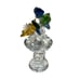 Vintage Blue & Green Crystal Butterflies w/ Golden Pink Flower Paperweight