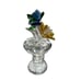 Vintage Blue & Green Crystal Butterflies w/ Golden Pink Flower Paperweight