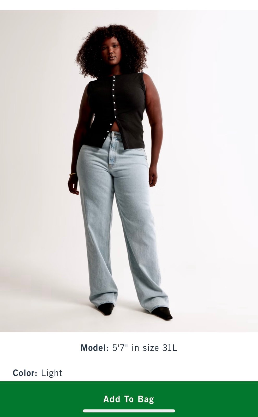 Abercrombie Curve Love 90s Relaxed Jeans Light Wash