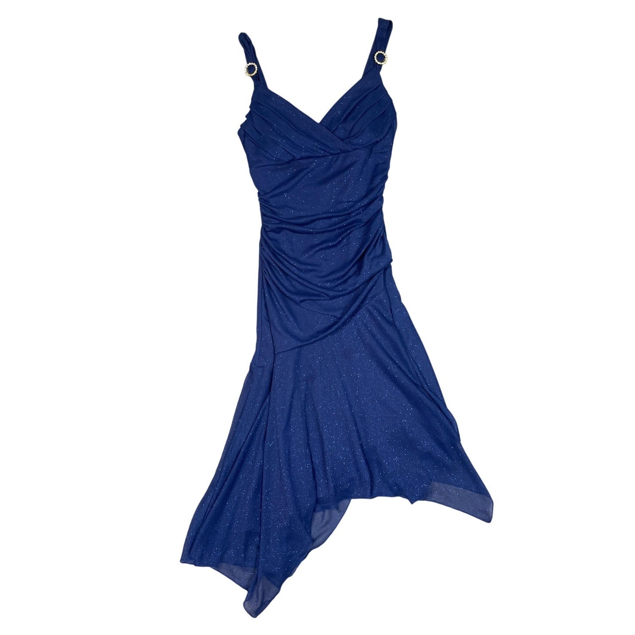 Vintage Trixxi Womens Size S Blue Glitter Dress Y2K