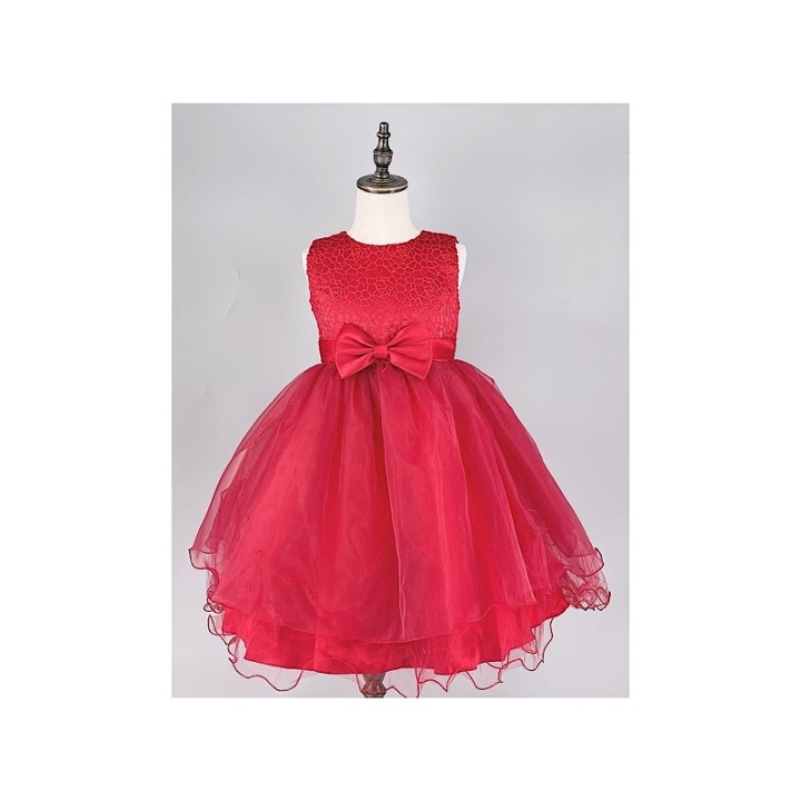 Red Organza Bow Dress