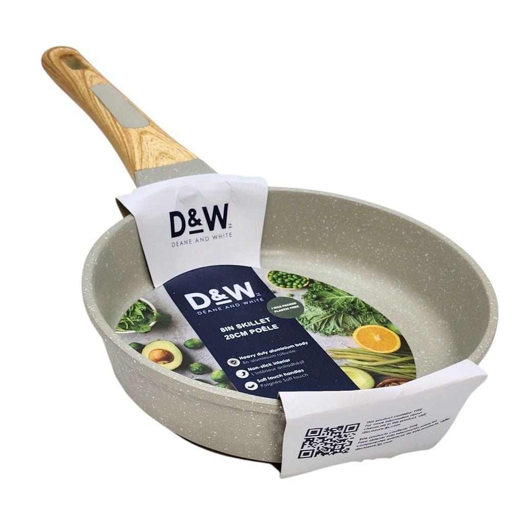 D&W Deane And White Cookware 8inch Frying Pan Skillet Nonstick Interior Creme