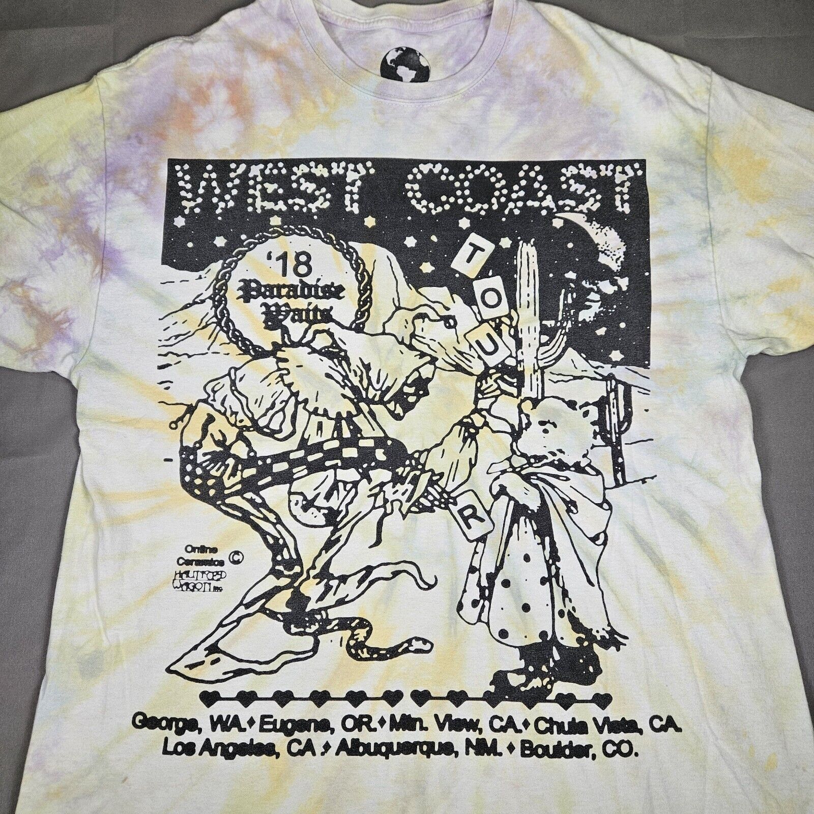 Online Ceramics Haunted Wagon Tie Dye Shirt Size XL West Coast Tour