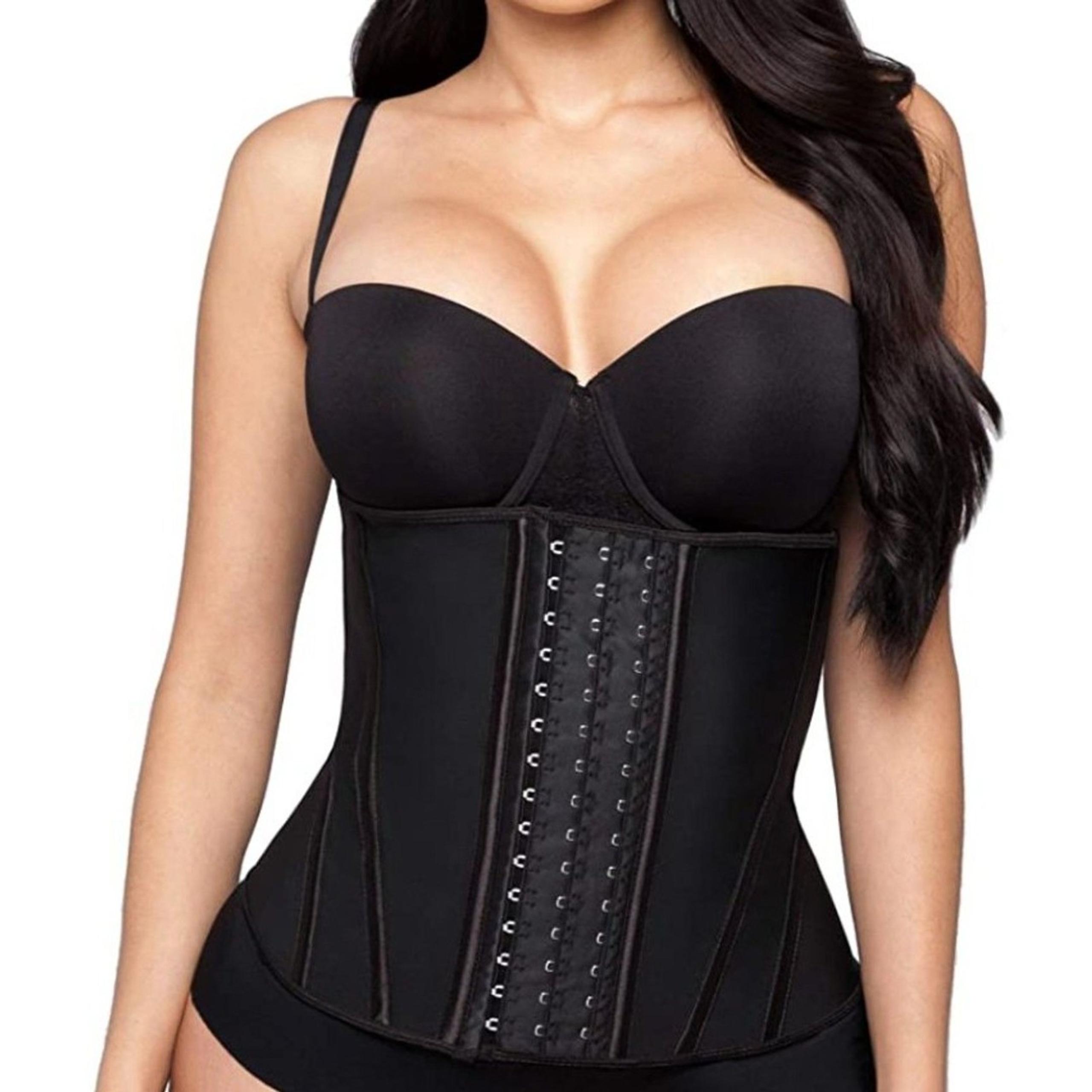 Hourglass Angel Black Hip-Control Latex Waist Trainer Extra Large NEW