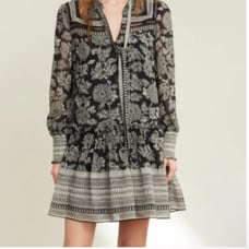Veronica Beard Nadila Floral Silk Mini Dress