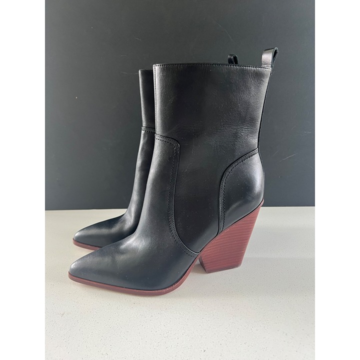 VERONICA BEARD WOMENS Logan Leather Bootie in Black size 8.5 NWOB