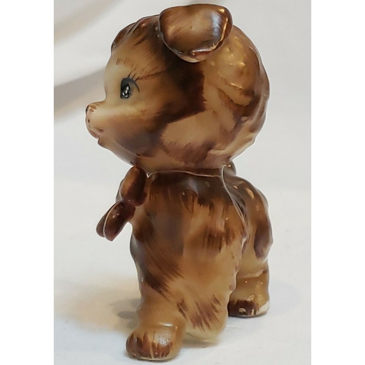 Vintage Dog Figurine Lot of 4 Anthropomorphic Poodle Brown